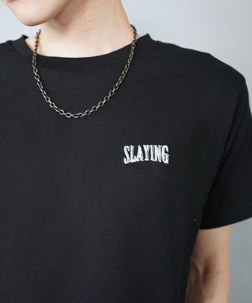 SPINNS（スピンズ）の「短丈Tシャツ/ワンポイントロゴ/ショート丈（Tシャツ/カットソー・メンズ・ブラック系その他/ブラック/アイボリー・M）」の18枚目の写真