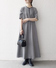 SHIPS  レースフレアワンピース グレー little black レースフレアワンピース【結婚式二次会】