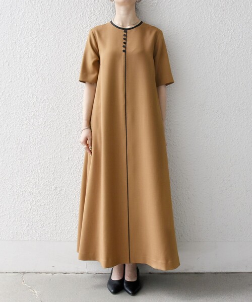 SHIPS any:〈洗濯機可能〉ウーステッド パイピング ボタン フレア