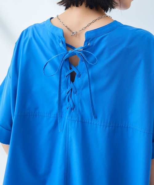 CROSS FUNCTION（クロスファンクション）の「《シワになりにくい》エブ楽 ブロードバックデザインワンピース【CROSS FUNCTION/クロスファンクション】（ワンピース・レディース・ブルー/ブラック・M/L/LL）」の20枚目の写真