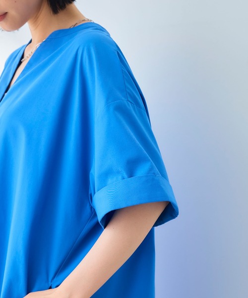 CROSS FUNCTION（クロスファンクション）の「《シワになりにくい》エブ楽 ブロードバックデザインワンピース【CROSS FUNCTION/クロスファンクション】（ワンピース・レディース・ブルー/ブラック・M/L/LL）」の22枚目の写真