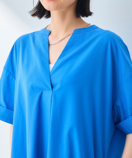 CROSS FUNCTION（クロスファンクション）の「《シワになりにくい》エブ楽 ブロードバックデザインワンピース【CROSS FUNCTION/クロスファンクション】（ワンピース・レディース・ブルー/ブラック・M/L/LL）」の21枚目の写真