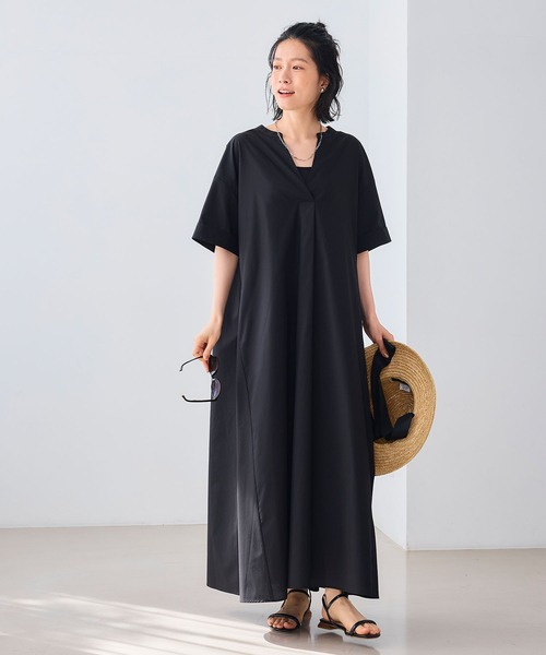 CROSS FUNCTION（クロスファンクション）の「《シワになりにくい》エブ楽 ブロードバックデザインワンピース【CROSS FUNCTION/クロスファンクション】（ワンピース・レディース・ブルー/ブラック・M/L/LL）」の18枚目の写真