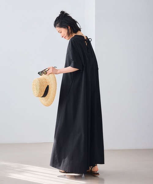 CROSS FUNCTION（クロスファンクション）の「《シワになりにくい》エブ楽 ブロードバックデザインワンピース【CROSS FUNCTION/クロスファンクション】（ワンピース・レディース・ブルー/ブラック・M/L/LL）」の17枚目の写真