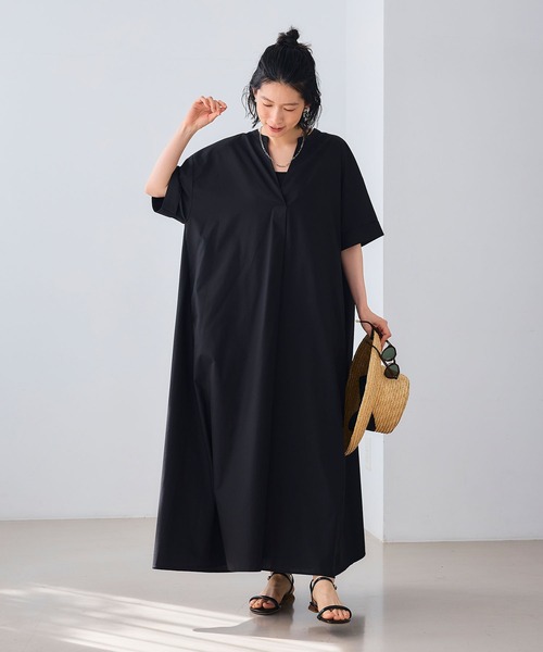 CROSS FUNCTION（クロスファンクション）の「《シワになりにくい》エブ楽 ブロードバックデザインワンピース【CROSS FUNCTION/クロスファンクション】（ワンピース・レディース・ブルー/ブラック・M/L/LL）」の14枚目の写真