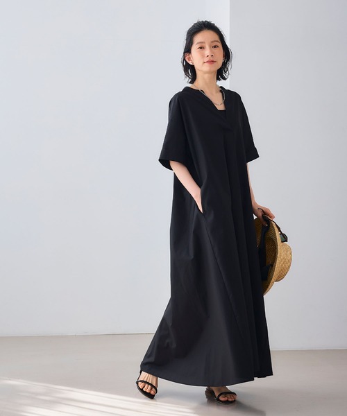 CROSS FUNCTION（クロスファンクション）の「《シワになりにくい》エブ楽 ブロードバックデザインワンピース【CROSS FUNCTION/クロスファンクション】（ワンピース・レディース・ブルー/ブラック・M/L/LL）」の13枚目の写真