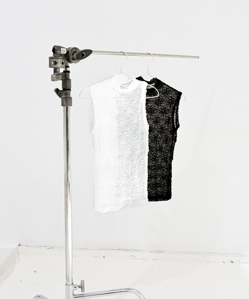 Y/lim(イリム)の「モックネックメッシュレーストップス(Tシャツ/カットソー・レディース・ブラック/オフホワイト・L/M)」の10枚目の写真