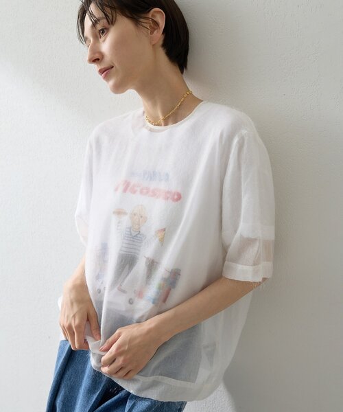 Whim Gazette(ウィムガゼット)の「シアーフェザーTEE(シャツ/ブラウス・レディース・オフホワイト/ベビーピンク・FREE)」の18枚目の写真