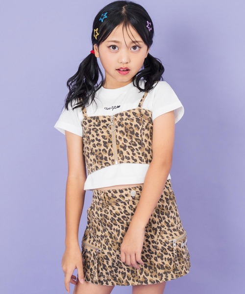 ANAP kids（アナップキッズ）の「バッグ スピンドル ビスチェ × Tシャツ SET 【ジュニアお揃い】（Tシャツ/カットソー・キッズ・ベージュ/ブルー・130cm/120cm）」の11枚目の写真