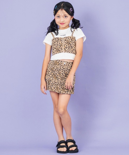 ANAP kids（アナップキッズ）の「バッグ スピンドル ビスチェ × Tシャツ SET 【ジュニアお揃い】（Tシャツ/カットソー・キッズ・ベージュ/ブルー・130cm/120cm）」の13枚目の写真