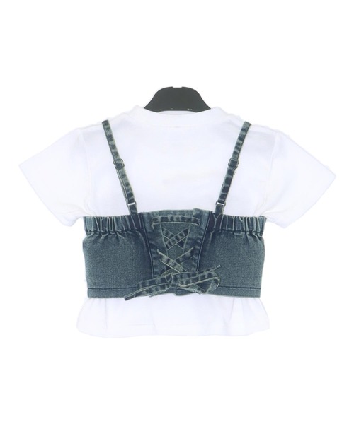 ANAP kids（アナップキッズ）の「バッグ スピンドル ビスチェ × Tシャツ SET 【ジュニアお揃い】（Tシャツ/カットソー・キッズ・ベージュ/ブルー・130cm/120cm）」の20枚目の写真