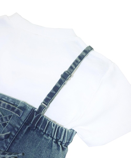 ANAP kids（アナップキッズ）の「バッグ スピンドル ビスチェ × Tシャツ SET 【ジュニアお揃い】（Tシャツ/カットソー・キッズ・ベージュ/ブルー・130cm/120cm）」の7枚目の写真