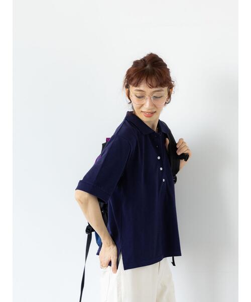 Lugnoncure(ルノンキュール)の「鹿の子ポロシャツ(その他トップス・レディース・ブラック/オフホワイト/ネイビー・F)」の6枚目の写真