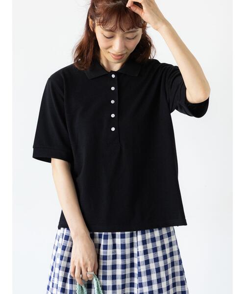 Lugnoncure(ルノンキュール)の「鹿の子ポロシャツ(その他トップス・レディース・ブラック/オフホワイト/ネイビー・F)」の12枚目の写真