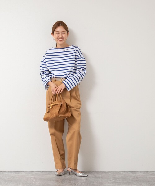 Rie Miller（リエミラー）の「BIGマリンボーダーボートネックプルオーバーカットソー（Tシャツ/カットソー・レディース・ブラウン系その他/ブラック系その他/ブルー系その他・38）」の16枚目の写真