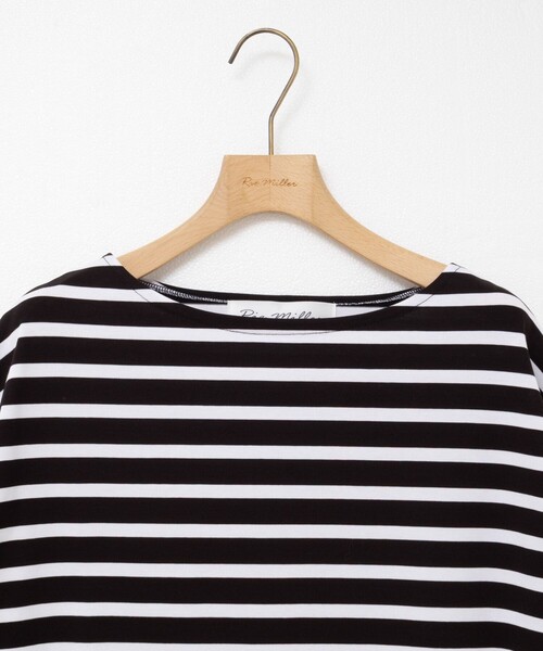 Rie Miller（リエミラー）の「BIGマリンボーダーボートネックプルオーバーカットソー（Tシャツ/カットソー・レディース・ブラウン系その他/ブラック系その他/ブルー系その他・38）」の11枚目の写真