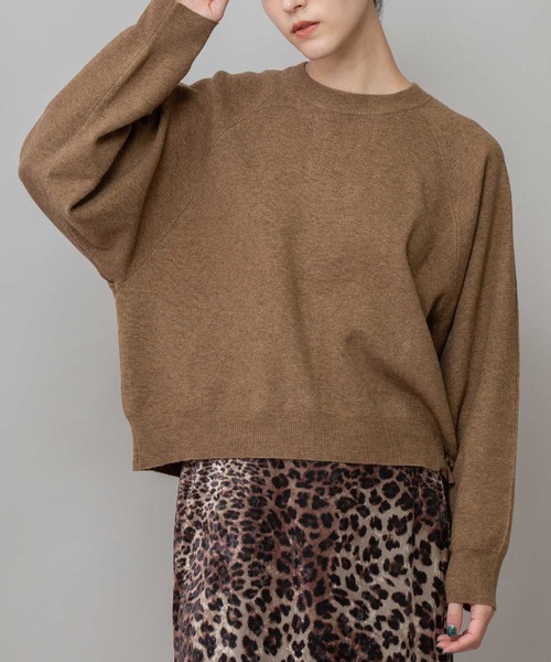 Munich（ミューニック）の「12GGゴム地編みニットバックオープンプルオーバー（Tシャツ/カットソー・レディース・ブラック/ブラウン/ライトベージュ・FREE）」の3枚目の写真