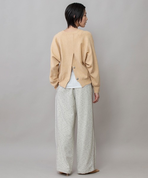 Munich（ミューニック）の「12GGゴム地編みニットバックオープンプルオーバー（Tシャツ/カットソー・レディース・ブラック/ブラウン/ライトベージュ・FREE）」の7枚目の写真