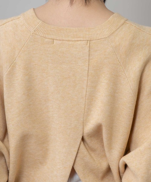 Munich（ミューニック）の「12GGゴム地編みニットバックオープンプルオーバー（Tシャツ/カットソー・レディース・ブラック/ブラウン/ライトベージュ・FREE）」の11枚目の写真