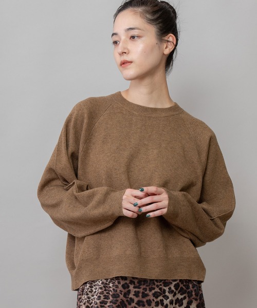 Munich（ミューニック）の「12GGゴム地編みニットバックオープンプルオーバー（Tシャツ/カットソー・レディース・ブラック/ブラウン/ライトベージュ・FREE）」の15枚目の写真