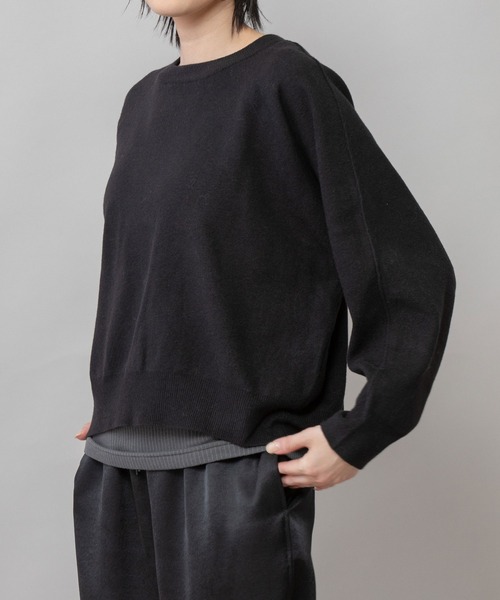 Munich（ミューニック）の「12GGゴム地編みニットバックオープンプルオーバー（Tシャツ/カットソー・レディース・ブラック/ブラウン/ライトベージュ・FREE）」の22枚目の写真