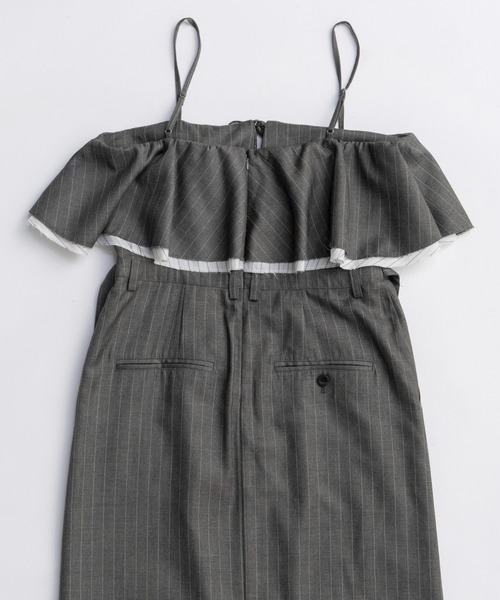 MAISON SPECIAL（メゾンスペシャル）の「Frilled Camisole Dress/フリルキャミワンピース（ワンピース・レディース・ブラック/グレー・36/38）」の10枚目の写真