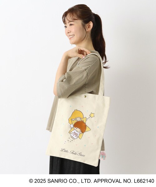 one'sterrace（ワンズテラス）の「【ワンズテラス限定】サンリオキャラクターズ ナラティブトート リトルツインスターズ（トートバッグ・レディース・アイボリー系8・99）」の9枚目の写真
