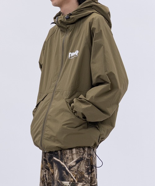 セール】【at】〔THRASHER/スラッシャー〕ナイロン ロゴプリント