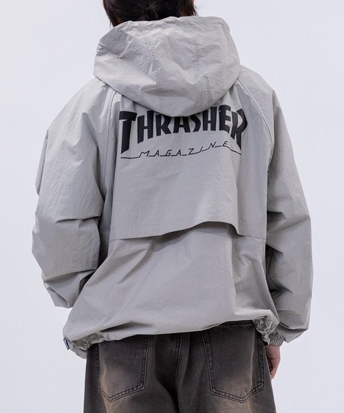 THRASHER(スラッシャー)の「【at】〔THRASHER/スラッシャー〕ナイロン ロゴプリント シェルジャケット マウンテンパーカー(マウンテンパーカー・メンズ・カーキ/ブラック/ライトグレー・LARGE/MEDIUM)」の14枚目の写真