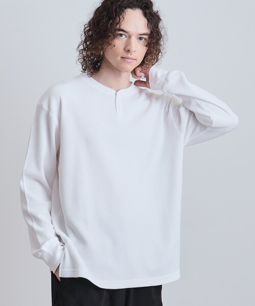 RRL ホワイト長袖カットソー M ワッフル　ヘンリー セール】ワッフルヘンリーカットソー（Tシャツ/カットソー）｜tk.TAKEO