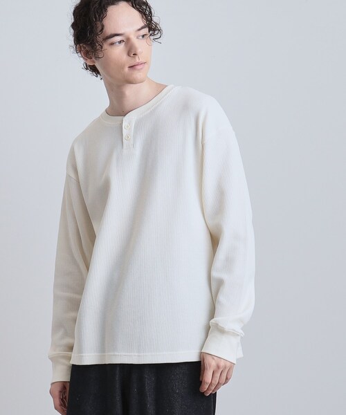 tk.TAKEO KIKUCHI（ティーケータケオキクチ）の「ワッフルヘンリーカットソー（Tシャツ/カットソー・メンズ・アイボリー/ブラック/チャコールグレー/ホワイト・02/03/04）」の9枚目の写真