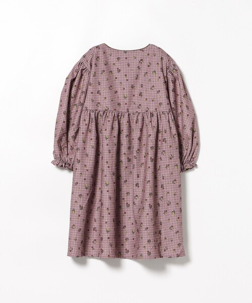BEAMS mini（ビームスミニ）の「フラワー チェック コーデュロイ ワンピース 2025FW（90～140cm）（ワンピース・キッズ・パープル系その他4/ブラウン/インディゴブルー・110/100/90/140/130/120）」の14枚目の写真