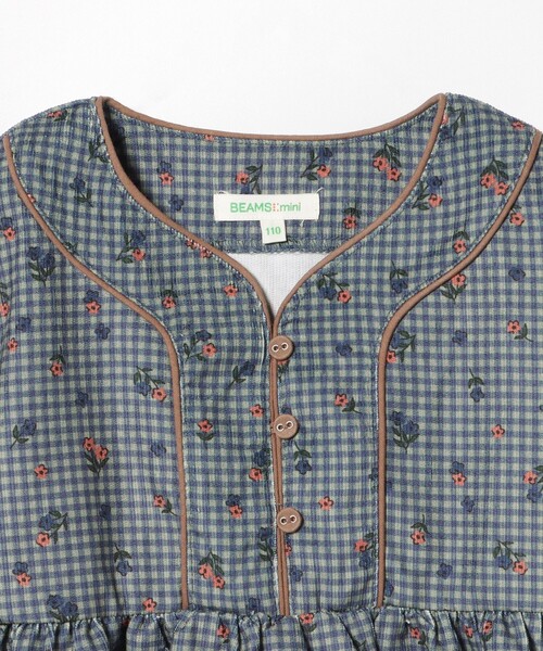 BEAMS mini（ビームスミニ）の「フラワー チェック コーデュロイ ワンピース 2025FW（90～140cm）（ワンピース・キッズ・パープル系その他4/ブラウン/インディゴブルー・110/100/90/140/130/120）」の17枚目の写真