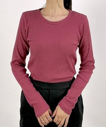 【毎日着たくなる、着回し力抜群のトップス】ネックが選べる長袖リブトップス 秋服