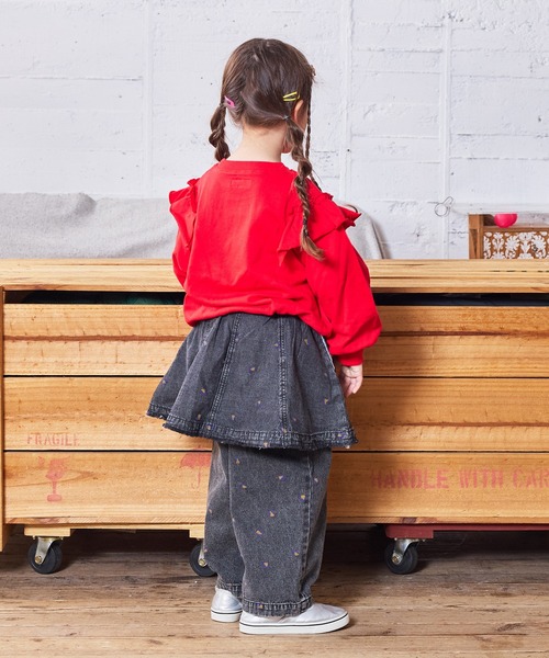 Life Support Products（ライフサポートプロダクツ）の「ボリュームフリルスウェット（スウェット・キッズ・レッド/オレンジ/アイボリー/チャコール・95/90/80/110/100/150/140/130/120）」の16枚目の写真