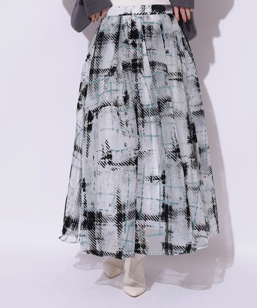 Mystrada（マイストラーダ）の「グラデチェックフロッキースカート