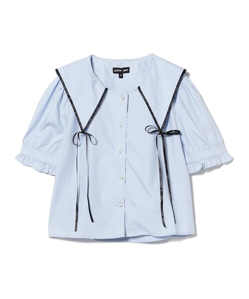 Sister Jane（シスタージェーン）の「sister jane / Glassy Bowed Collar ブラウス（シャツ/ブラウス・レディース・サックスブルー・SMALL）」の2枚目の写真