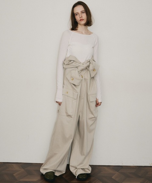 room153（ルームイチゴサン）の「ワークジャンプスーツ（つなぎ/オールインワン・レディース・グレー/ライトベージュ・0/1）」の9枚目の写真