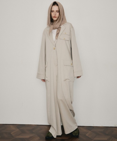 room153（ルームイチゴサン）の「ワークジャンプスーツ（つなぎ/オールインワン・レディース・グレー/ライトベージュ・0/1）」の4枚目の写真