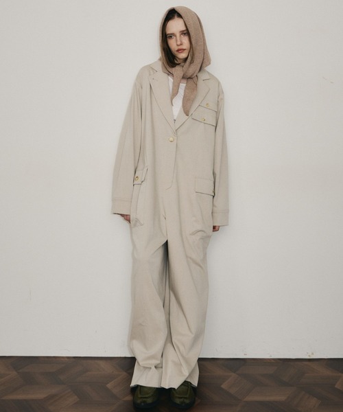 room153（ルームイチゴサン）の「ワークジャンプスーツ（つなぎ/オールインワン・レディース・グレー/ライトベージュ・0/1）」の6枚目の写真