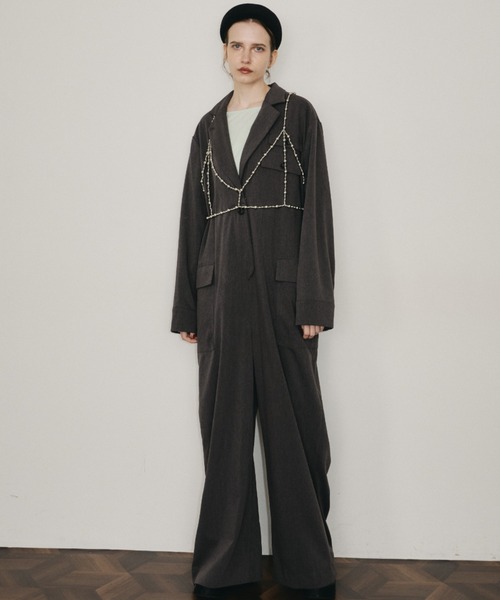 room153（ルームイチゴサン）の「ワークジャンプスーツ（つなぎ/オールインワン・レディース・グレー/ライトベージュ・0/1）」の15枚目の写真