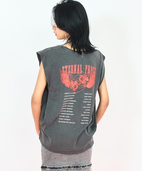 ANAP(アナップ)の「ツアー プリント ヴィンテージ風 オーバー タンクトップ(タンクトップ・レディース・ダークグレー/ブラウン/オフホワイト・FREE)」の10枚目の写真