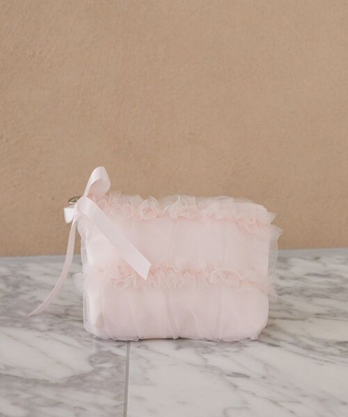 ジョリーフルール　新作メゾンドクチュール　たっぷりフリルトート＆14㎝ポーチ　① ジョリーフルール 新作メゾンドクチュール たっぷりフリルトート＆14