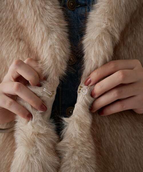 LOUNGEDRESS ラウンジドレス リバーシブルフェイクファーベスト LOUNGEDRESS(ラウンジドレス) リバーシブルフェイクファーベスト