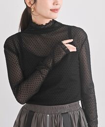 rps | フロッキードットチュールハイネックプルオーバー(Tシャツ/カットソー)