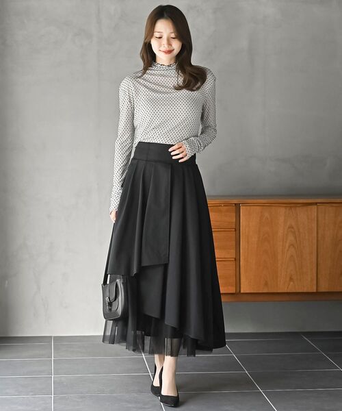 rps（アールピーエス）の「フロッキードットチュールハイネックプルオーバー（Tシャツ/カットソー・レディース・アイボリー/ブラック/グレー・フリー）」の4枚目の写真