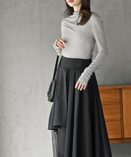 rps（アールピーエス）の「フロッキードットチュールハイネックプルオーバー（Tシャツ/カットソー・レディース・アイボリー/ブラック/グレー・フリー）」の7枚目の写真