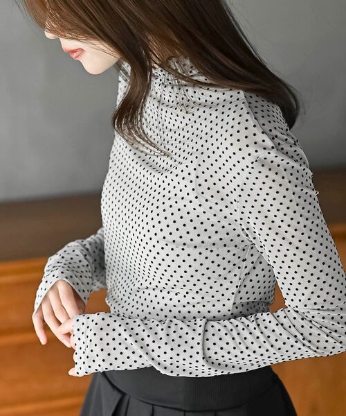 rps（アールピーエス）の「フロッキードットチュールハイネックプルオーバー（Tシャツ/カットソー・レディース・アイボリー/ブラック/グレー・フリー）」の10枚目の写真