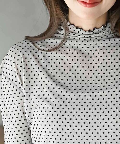 rps（アールピーエス）の「フロッキードットチュールハイネックプルオーバー（Tシャツ/カットソー・レディース・アイボリー/ブラック/グレー・フリー）」の11枚目の写真
