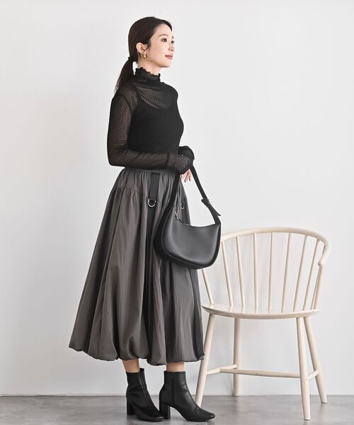 rps（アールピーエス）の「フロッキードットチュールハイネックプルオーバー（Tシャツ/カットソー・レディース・アイボリー/ブラック/グレー・フリー）」の14枚目の写真